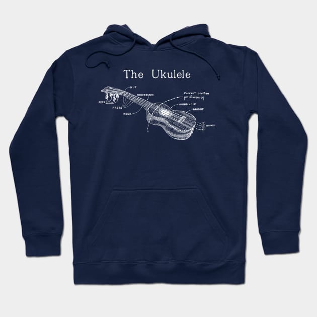 The Ukulele (white design) Hoodie by Distinct Designz